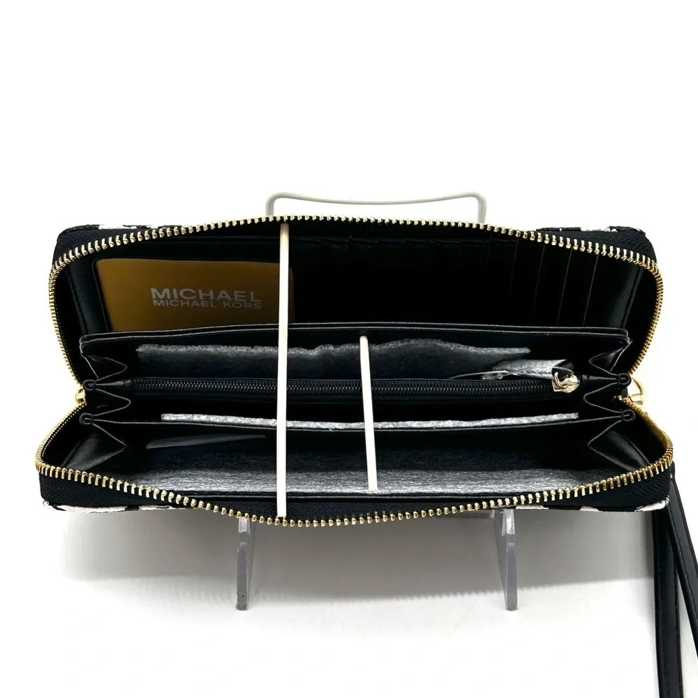 Michael Kors Large Continental Wallet Wristlet Black Multi